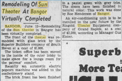 Sun Theater - June 12 1947 Remodel Story (newer photo)